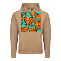 Vintage Coffee basketball hearts with leopard seamless pattern Vintage Hoodie - BundleAndBundleShop