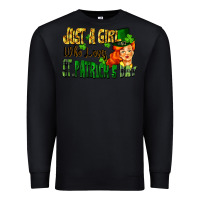 Black Just a girl who loves St. Patrick's Day Premium Sweatshirt - FaDigitalArtStudio