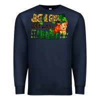 Navy Just a girl who loves St. Patrick's Day Premium Sweatshirt - FaDigitalArtStudio
