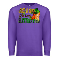 Purple Just a girl who loves St. Patrick's Day Premium Sweatshirt - FaDigitalArtStudio