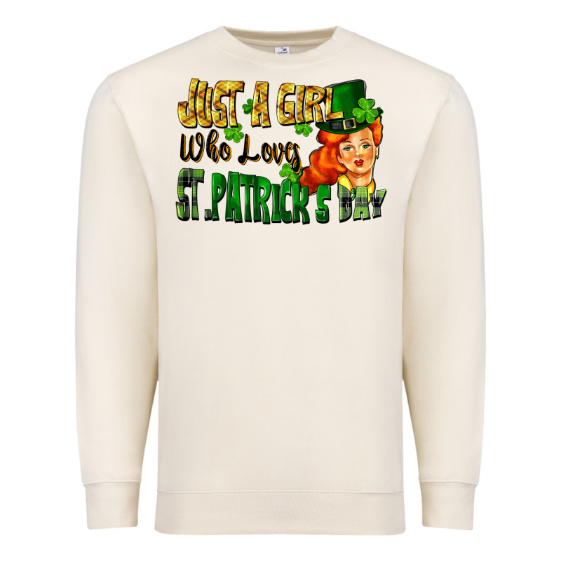 Just A Girl Who Loves St. Patrick's Day Premium Sweatshirt by FaDigitalArtStudio | Teevron