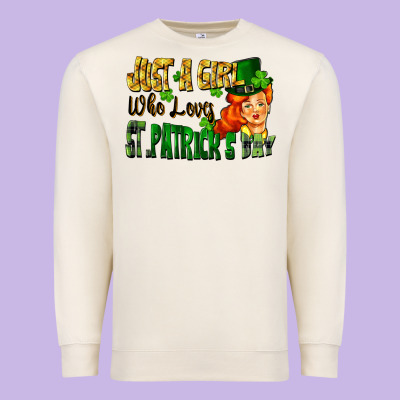 Just A Girl Who Loves St. Patrick's Day Premium Sweatshirt Designed By Fadigitalartstudio