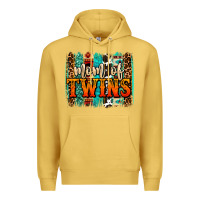 Antique Gold mom of twins western brushstroke Premium Hoodie - OliviaCreatesArt