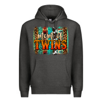 Charcoal Heather mom of twins western brushstroke Premium Hoodie - OliviaCreatesArt