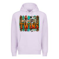 Lilac mom of twins western brushstroke Premium Hoodie - OliviaCreatesArt
