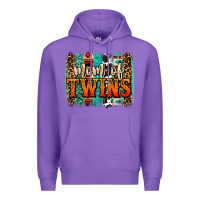 Purple mom of twins western brushstroke Premium Hoodie - OliviaCreatesArt