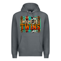 Rock mom of twins western brushstroke Premium Hoodie - OliviaCreatesArt