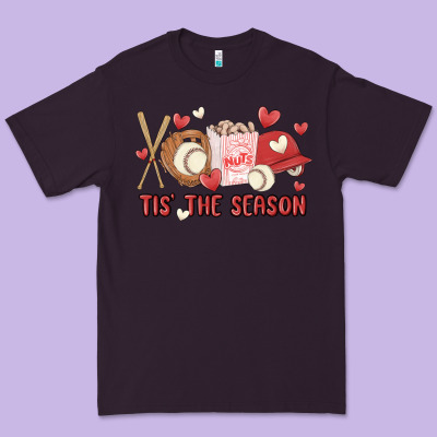 Tis The Season Baseball Premium Tee Designed By Maliassmallbusiness