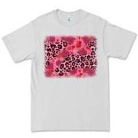 Dove Grey valentine's day roses leopard background Premium Tee - JahusDesignShop