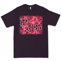 Plum valentine's day roses leopard background Premium Tee - JahusDesignShop