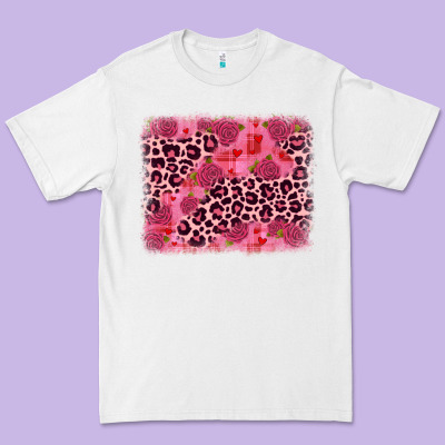 Valentine's Day Roses Leopard Background Premium Tee Designed By Jahusdesignshop