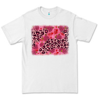 White valentine's day roses leopard background Premium Tee - JahusDesignShop
