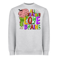 Heather Grey All Teacher Love Brains Heavyweight Sweatshirt - texasbilliewilder