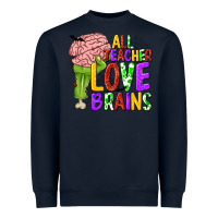 Navy All Teacher Love Brains Heavyweight Sweatshirt - texasbilliewilder
