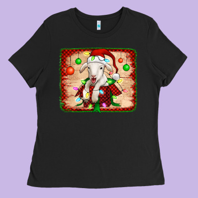 Christmas Lamb Ladies Tee Designed By Jasminsmagicworld