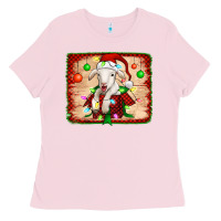 Bubblegum Pink christmas lamb Ladies Tee - Jasminsmagicworld