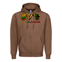 Chestnut Peace love Juneteenth Zipper Hoodie - HowdyJamesFarm