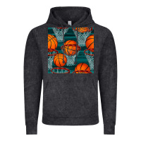 Vintage Black basketball hoop seamless pattern Vintage Hoodie - BundleAndBundleShop