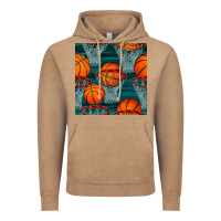 Vintage Coffee basketball hoop seamless pattern Vintage Hoodie - BundleAndBundleShop