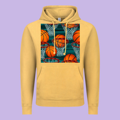 Basketball Hoop Seamless Pattern Vintage Hoodie Designed By Bundleandbundleshop