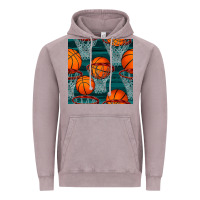 Vintage Zinc basketball hoop seamless pattern Vintage Hoodie - BundleAndBundleShop