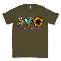 Army Green Peace Love Sunshine Classic Tee - RanaPortraitStore