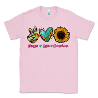 Bubblegum Pink Peace Love Sunshine Classic Tee - RanaPortraitStore