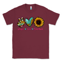 Burgundy Peace Love Sunshine Classic Tee - RanaPortraitStore
