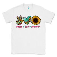 White Peace Love Sunshine Classic Tee - RanaPortraitStore