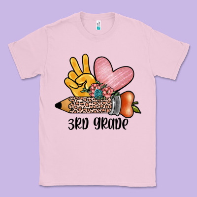 Peace Love 3rd Grade Classic Tee Designed By Jahusdesignshop