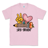 Bubblegum Pink peace love 3rd grade Classic Tee - JahusDesignShop