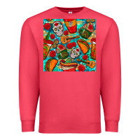 Cardinal hispanic heritage month coffee cups and taco with glitter and leopard  Premium Sweatshirt - BundleAndBundleShop