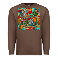 Chestnut hispanic heritage month coffee cups and taco with glitter and leopard  Premium Sweatshirt - BundleAndBundleShop
