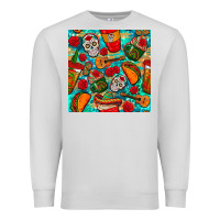 Dove Grey hispanic heritage month coffee cups and taco with glitter and leopard  Premium Sweatshirt - BundleAndBundleShop