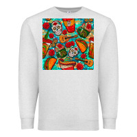 Oatmeal Heather hispanic heritage month coffee cups and taco with glitter and leopard  Premium Sweatshirt - BundleAndBundleShop