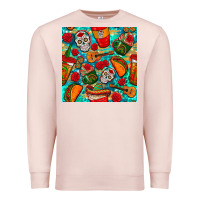 Pale Pink hispanic heritage month coffee cups and taco with glitter and leopard  Premium Sweatshirt - BundleAndBundleShop