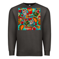 Smoke hispanic heritage month coffee cups and taco with glitter and leopard  Premium Sweatshirt - BundleAndBundleShop