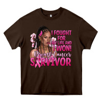 I Fought For My Life And I Won Afro Woman Heavy Core Tee | Teevron