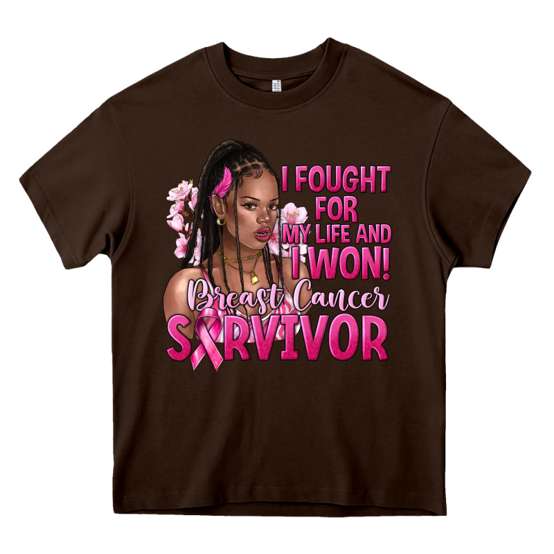 I Fought For My Life And I Won Afro Woman Heavy Core Tee by NancyCooperArtShop | Teevron