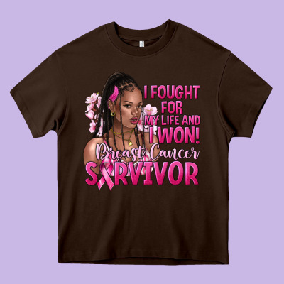 I Fought For My Life And I Won Afro Woman Heavy Core Tee Designed By Nancycooperartshop