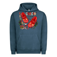 Pigment Midnight Navy christmas crocin around the tree Urban Hoodie - CowhideDigitalArt