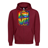 Burgundy Love pride Zipper Hoodie - CowGirlArtShop