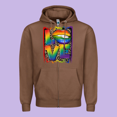 Love Pride Zipper Hoodie Designed By Cowgirlartshop
