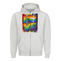 Dove Grey Love pride Zipper Hoodie - CowGirlArtShop