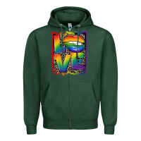 Sports Green Love pride Zipper Hoodie - CowGirlArtShop