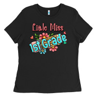 Black little miss first grade Ladies Tee - Jasminsmagicworld