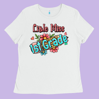 Little Miss First Grade Ladies Tee Designed By Jasminsmagicworld