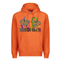 Carrot mardi gras skeleton hands  fleur de lis Premium Hoodie - OliviaCreatesArt