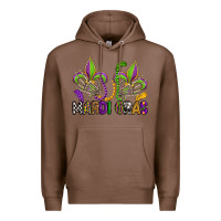 Chestnut mardi gras skeleton hands  fleur de lis Premium Hoodie - OliviaCreatesArt
