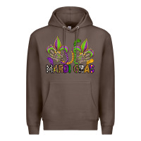 Coffee mardi gras skeleton hands  fleur de lis Premium Hoodie - OliviaCreatesArt